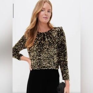 NTW Hunter Bell Libby Top in Gold Sequin